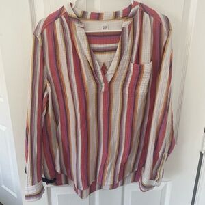 GAP 100% Cotton Women's Colorful Striped Blouse